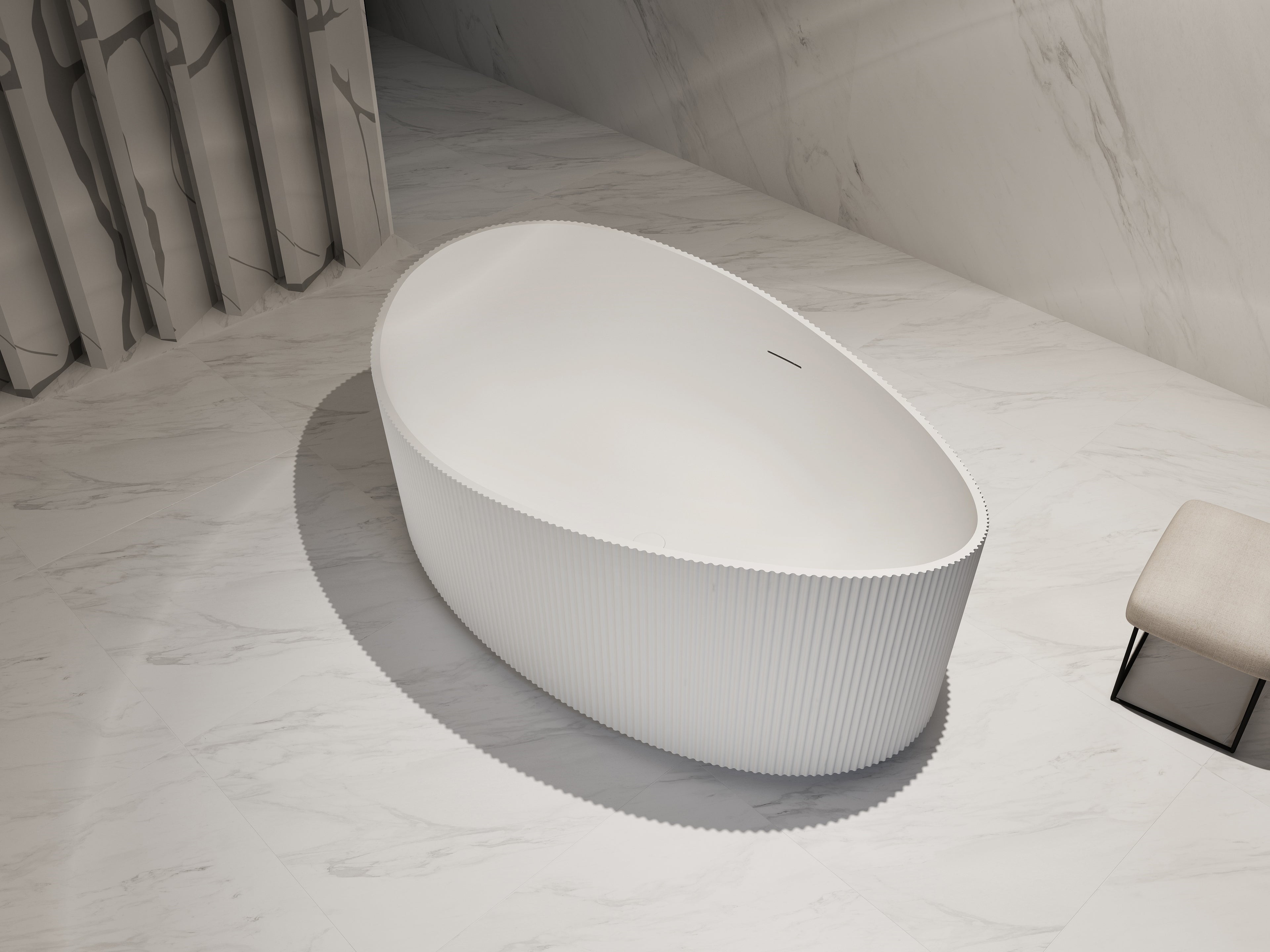 MonBlari TW-7190 Freestanding Bath Right Side Top View Close-up