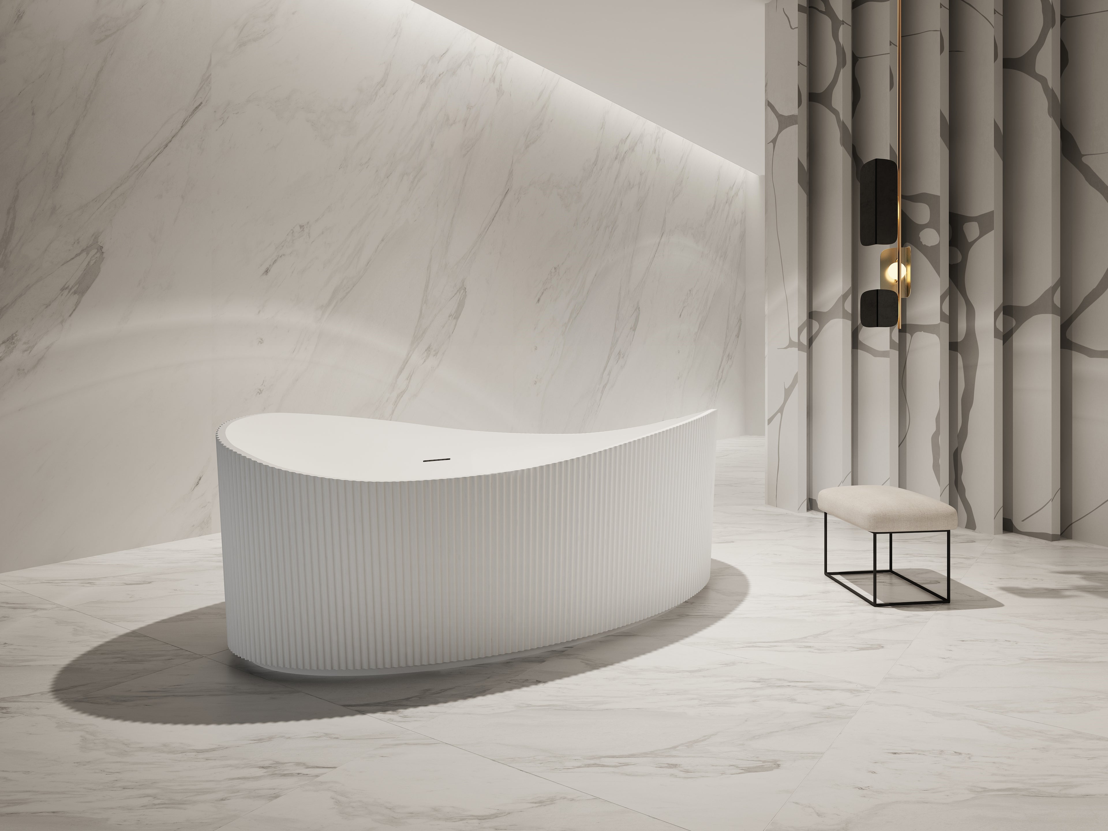 MonBlari TW-7190 Freestanding Bath Left Side View