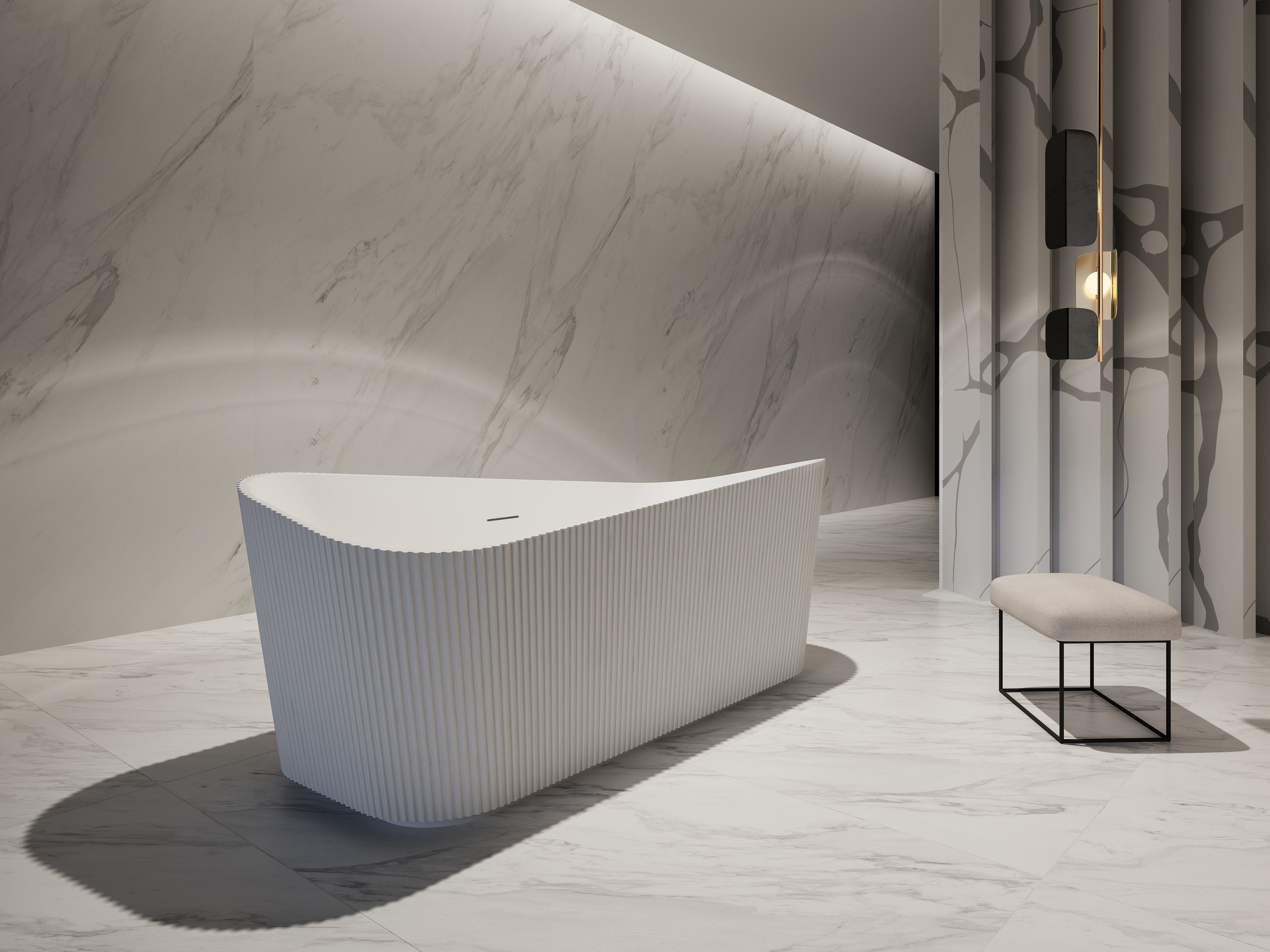 MonBlari TW-7191 Freestanding Bath Diagonal View