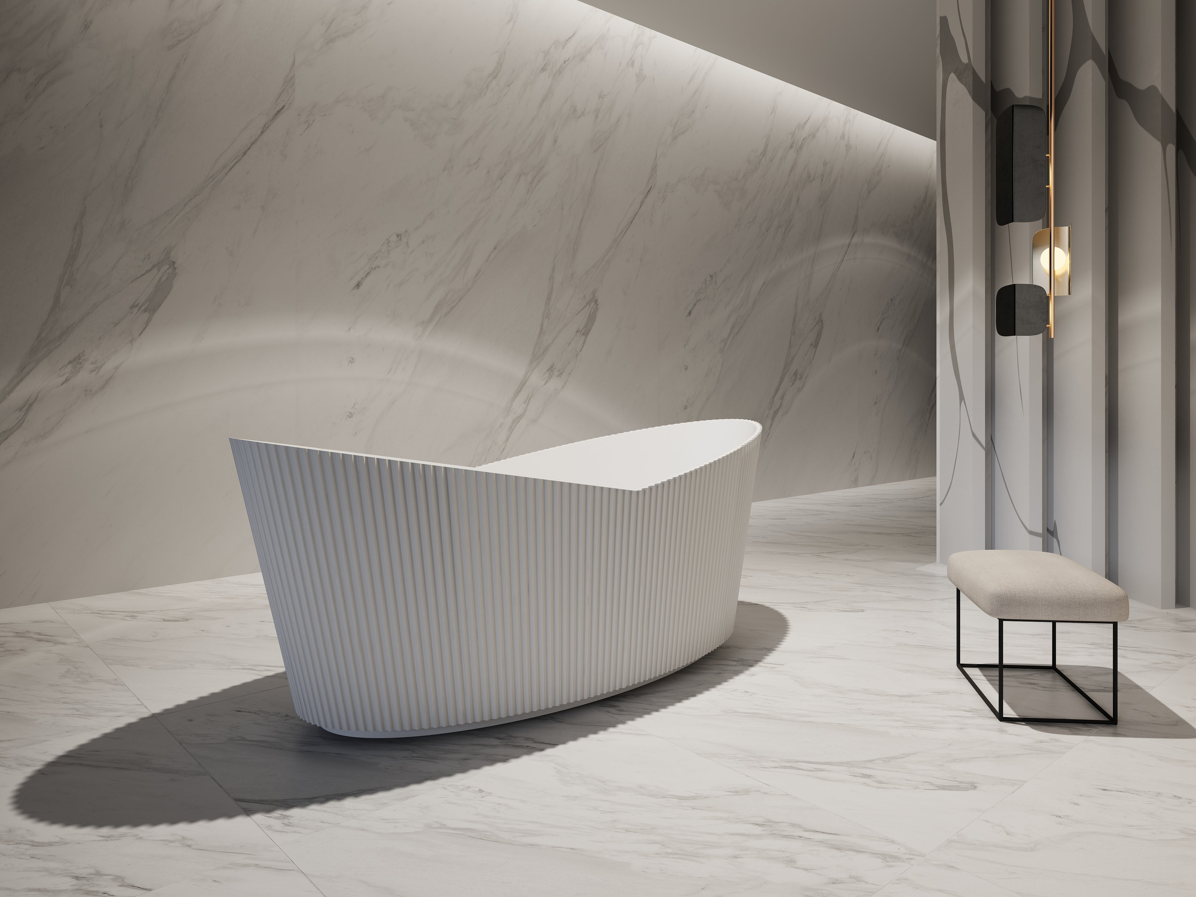 MonBlari TW-7193 Freestanding Bath Diagonal Bath Close-up