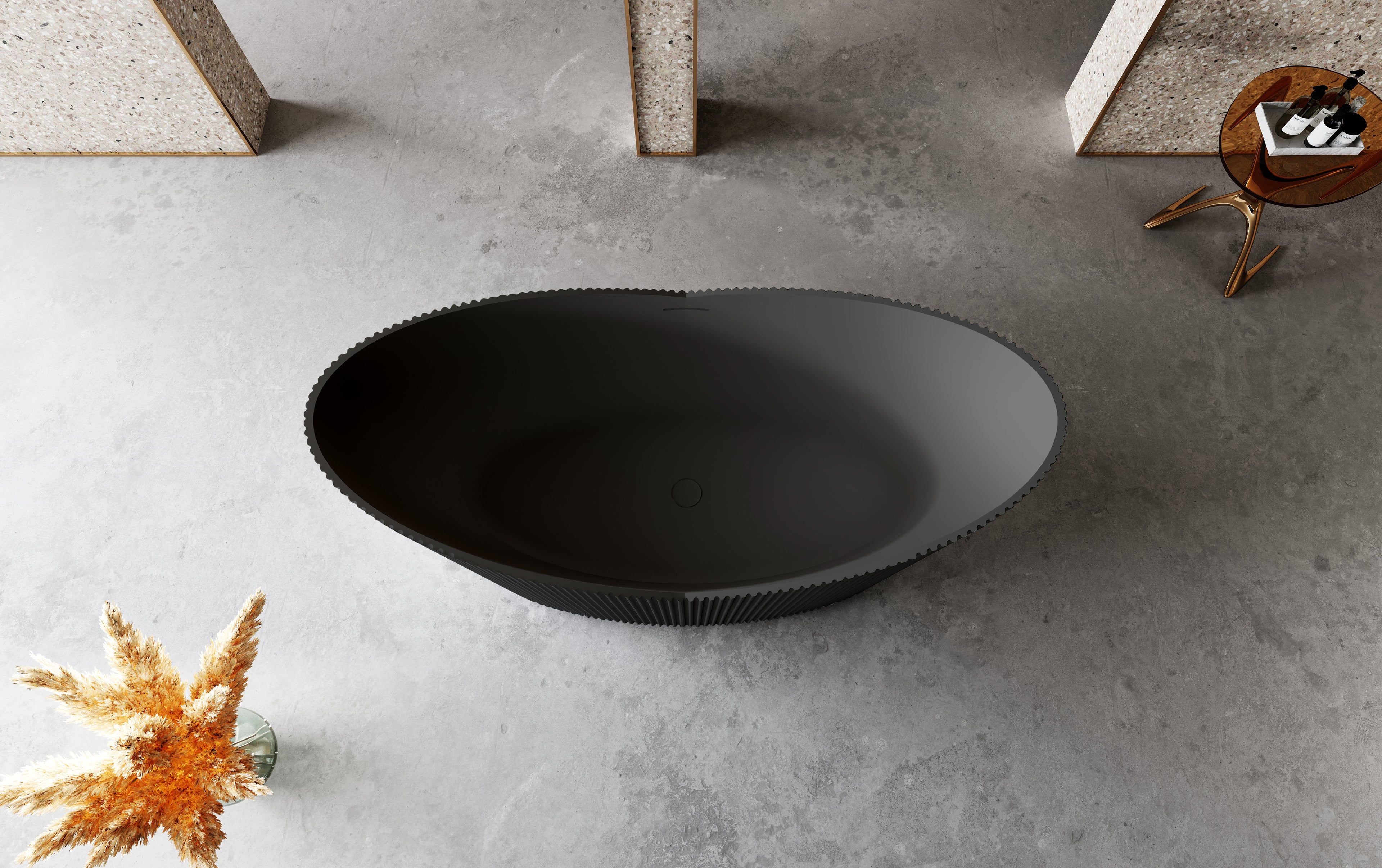 MonBlari TW-7193 Freestanding Bath Front Top View Close-up