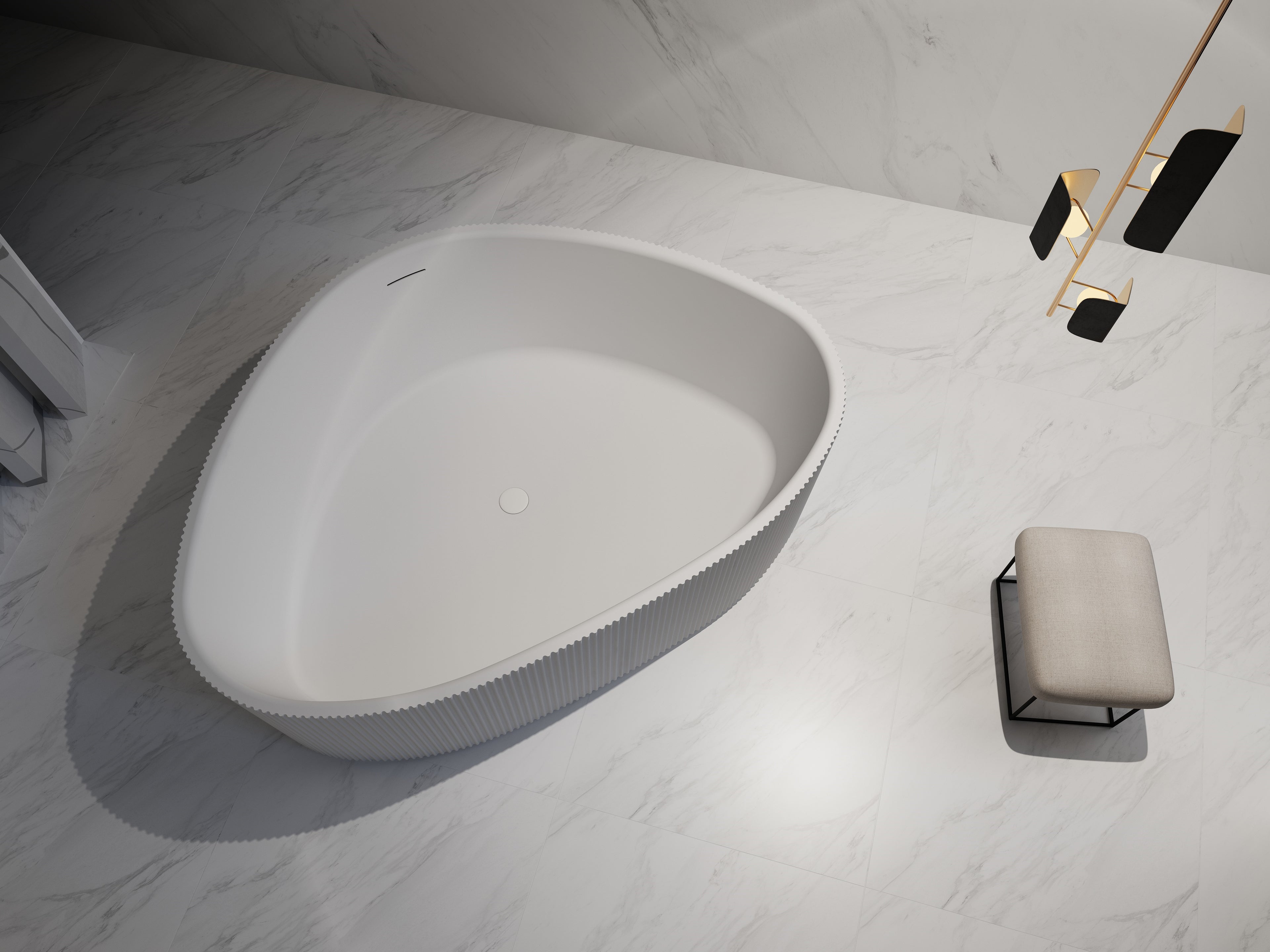 MonBlari TW-7196 Freestanding Bath Diagonal Top View Close-up