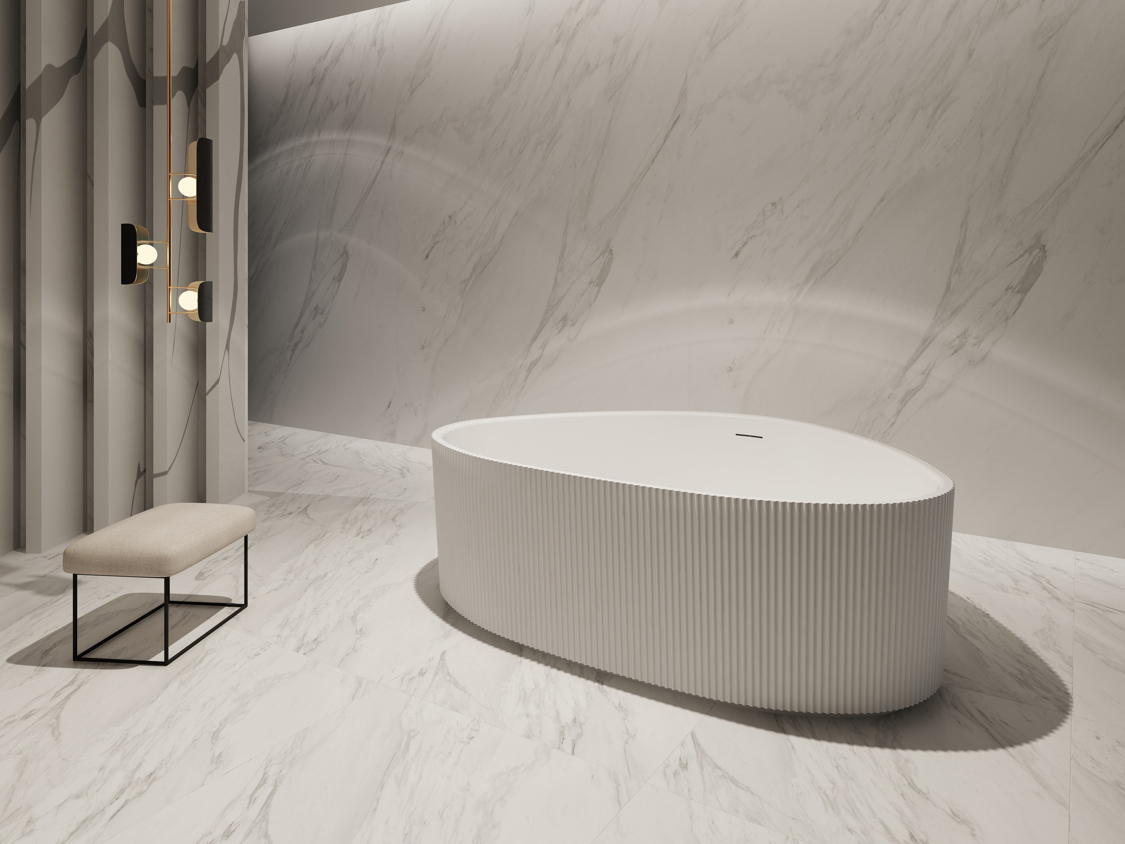 MonBlari TW-7196 Freestanding Bath Right Side View