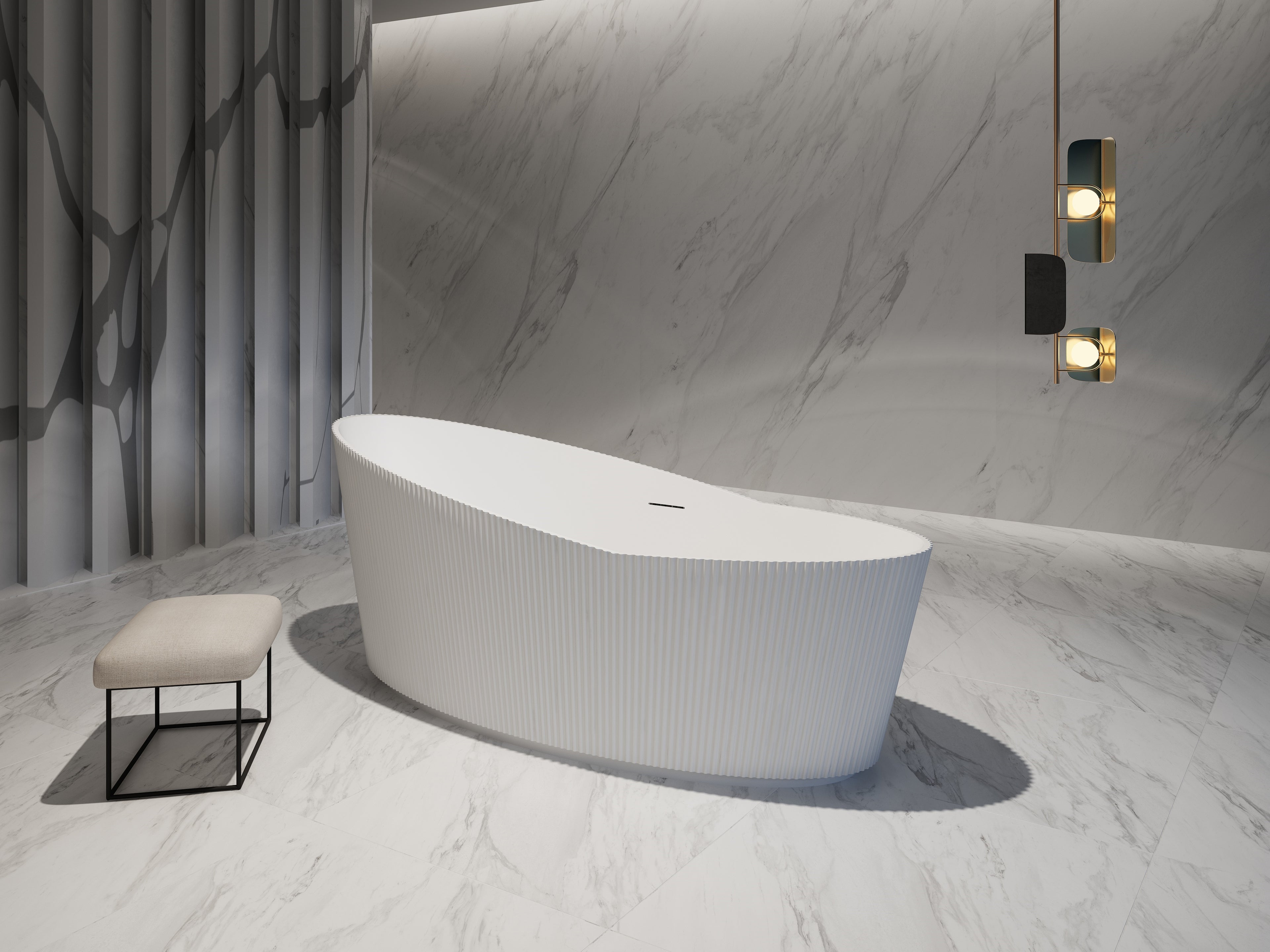 MonBlari TW-7198 Freestanding Bath Diagonal View
