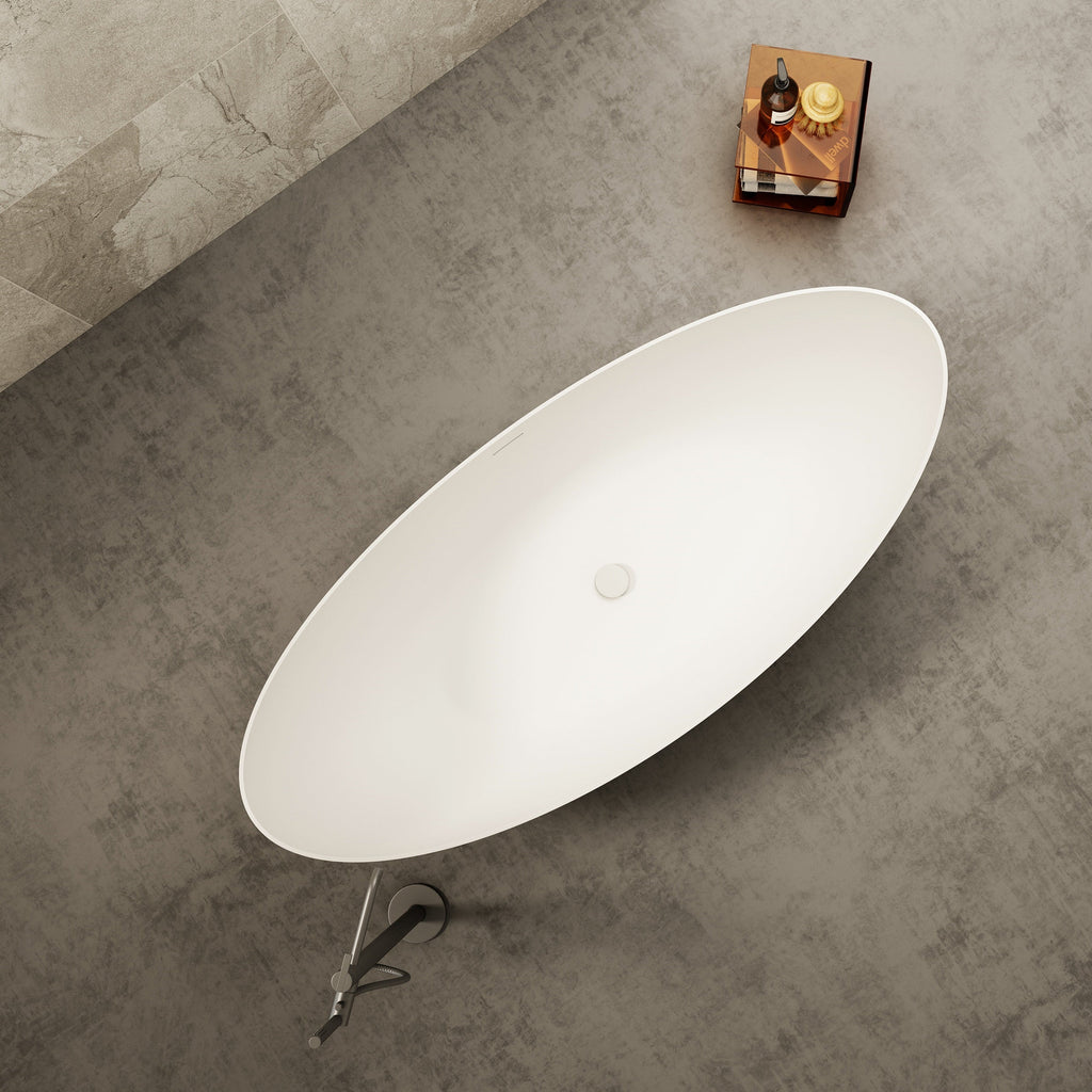 MonBlari TW-7618 Freestanding Bath-FrontView-TopView