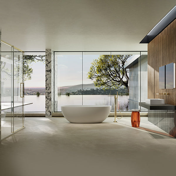 MonBlari TW-8507 Solid Surface Freestanding Soaking Tub