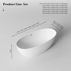 MonBlari TW-8507 Solid Surface Freestanding Soaking Tub