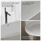 MonBlari TW-8507 Solid Surface Freestanding Soaking Tub