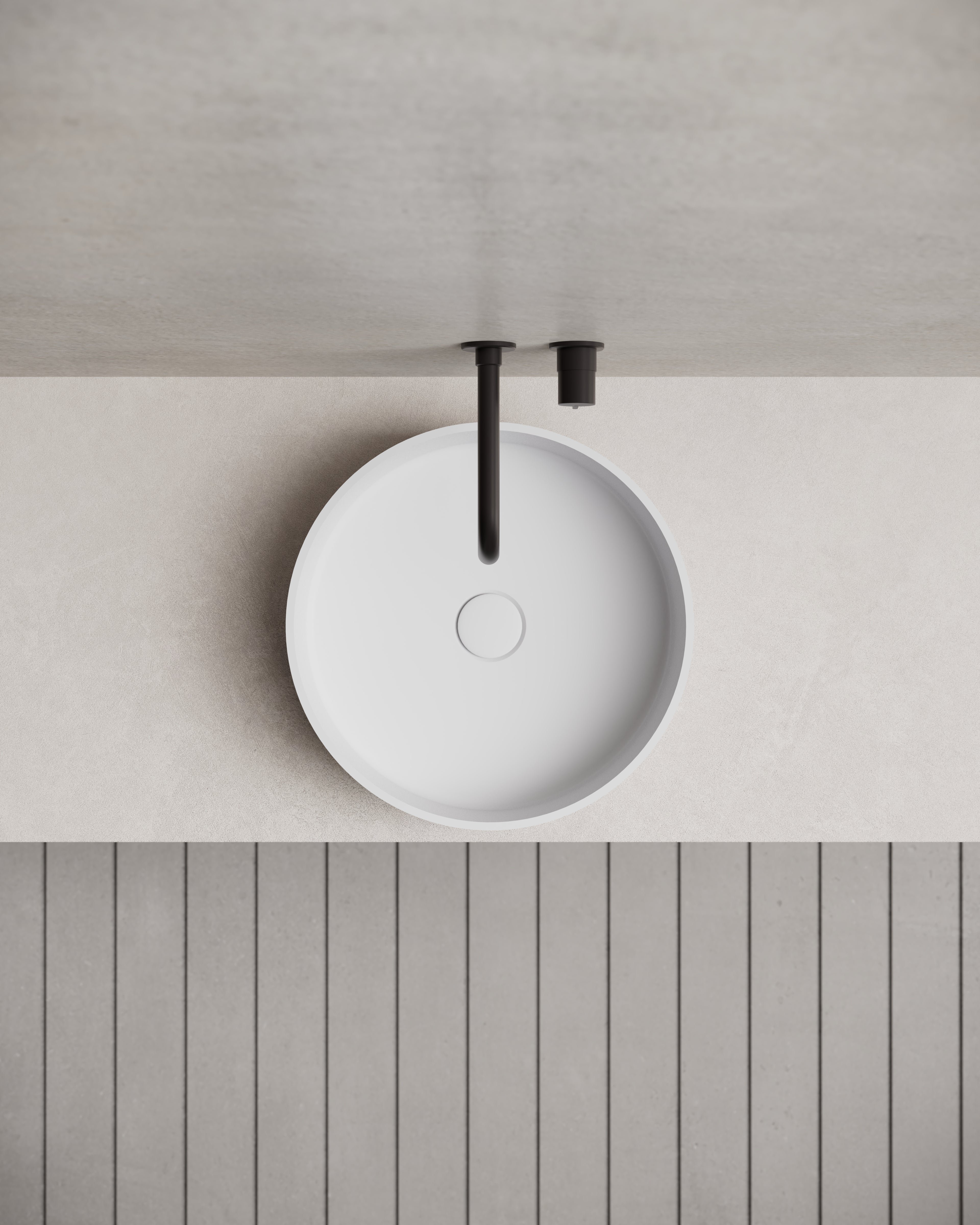 MonBlari TW-A8129 Mineralwerkstoff-Waschbecken