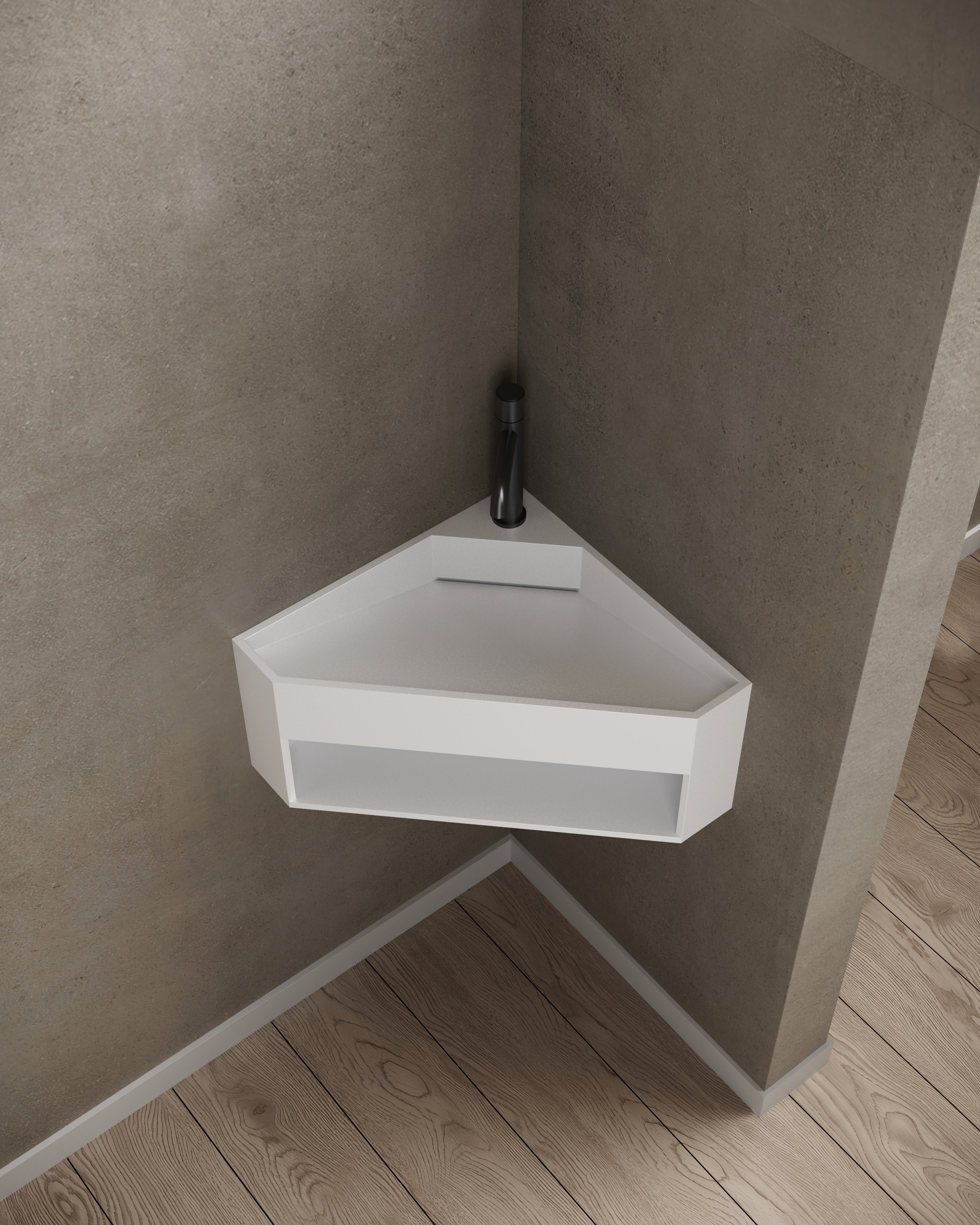 MonBlari XA-G70 Solid Surface Wall-Mounted Basin