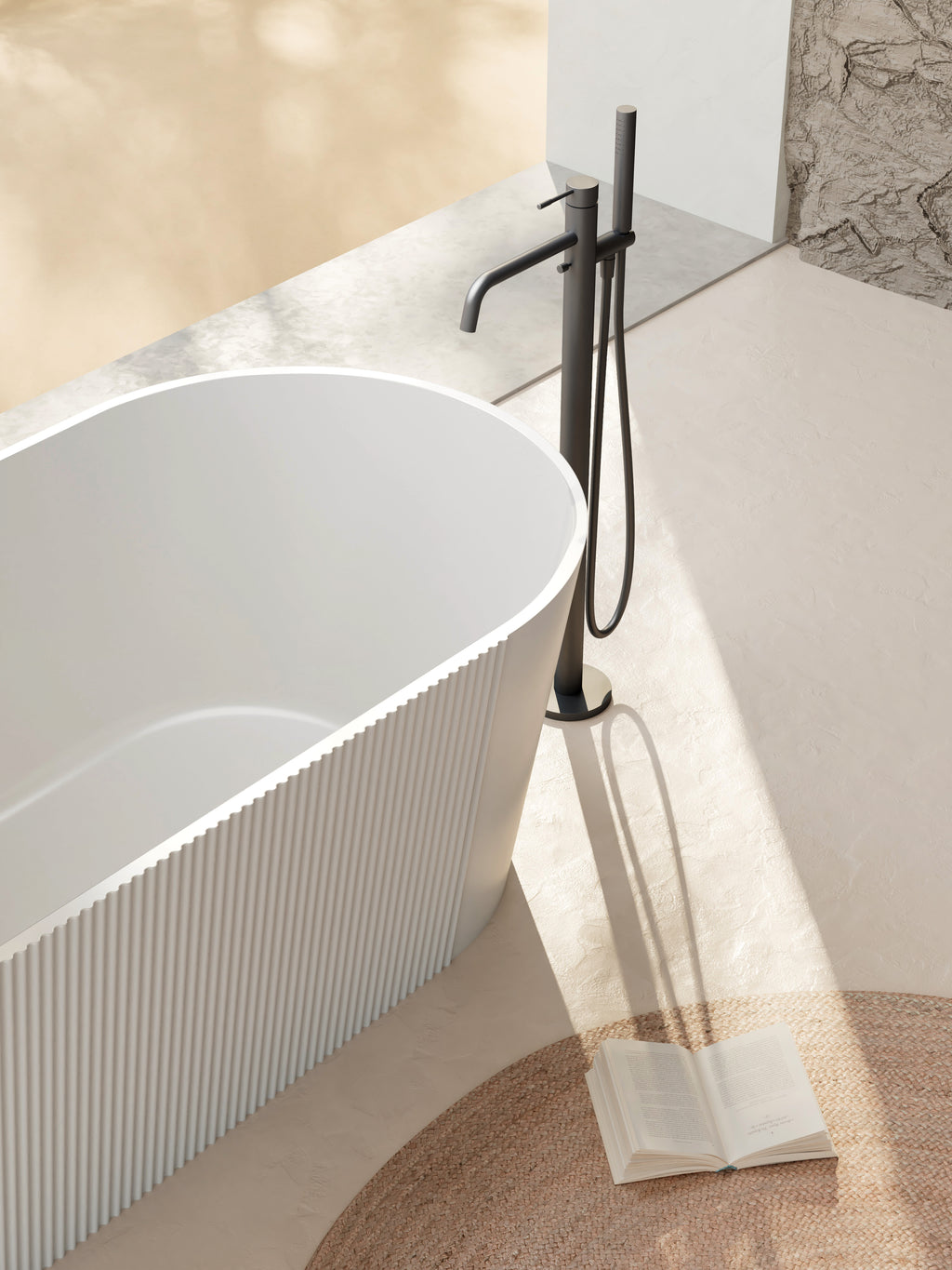 MonBlari XY-2001 Freestanding Bath Diagonal View Close-up