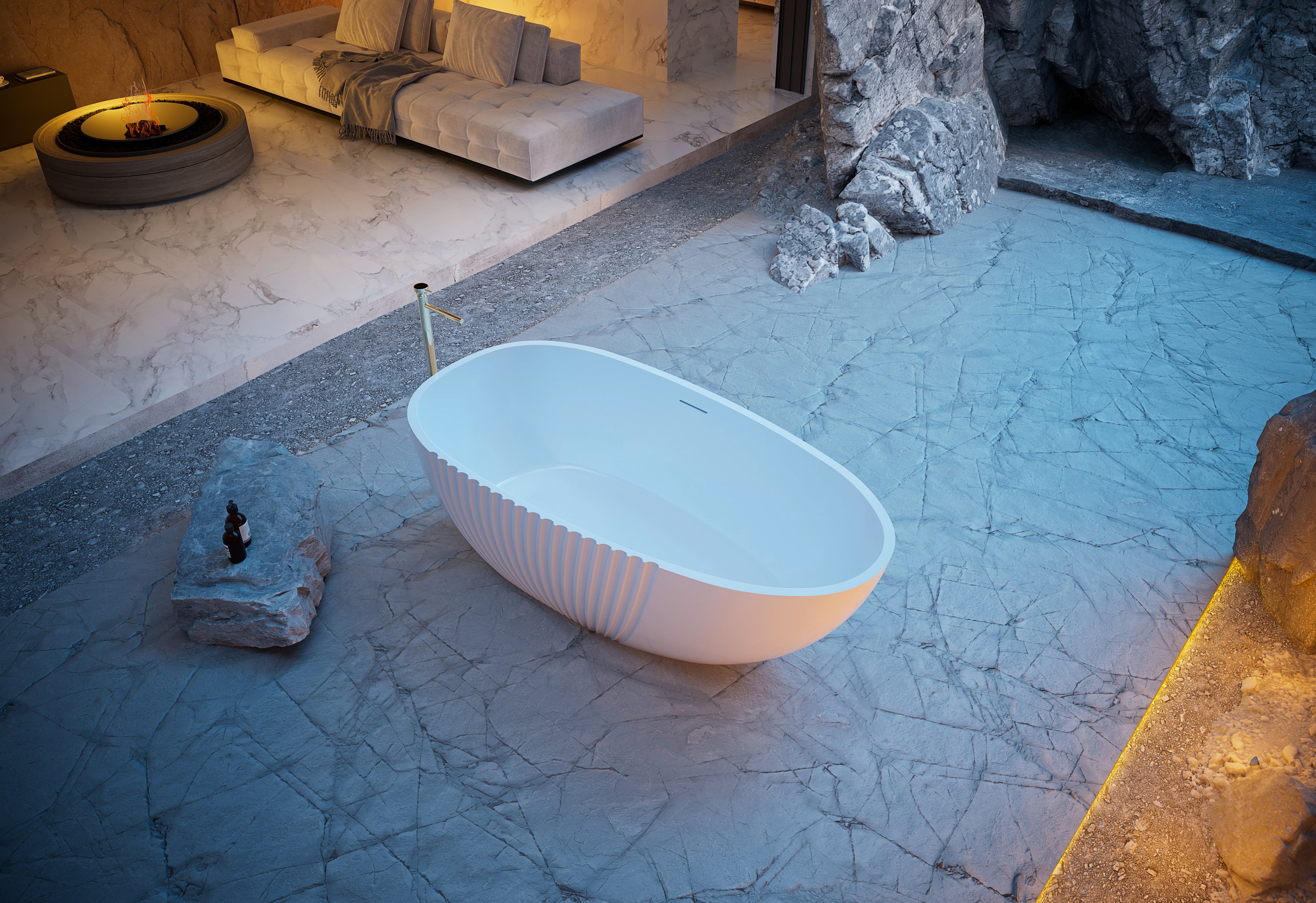 MonBlari XY-5005 Freestanding Bath Right Side Top View