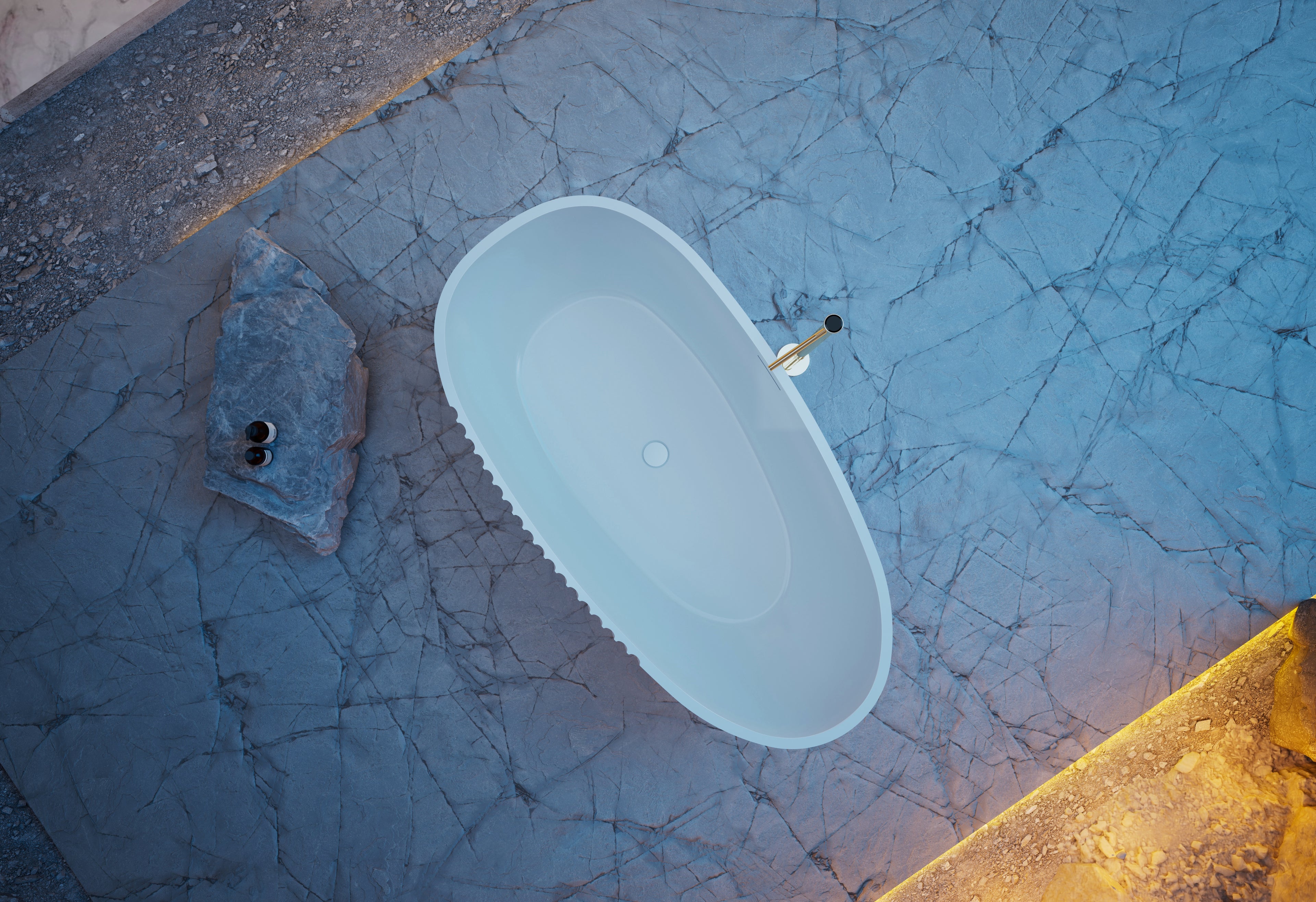 MonBlari XY-5005 Oval Freestanding Bath Top View Close-up