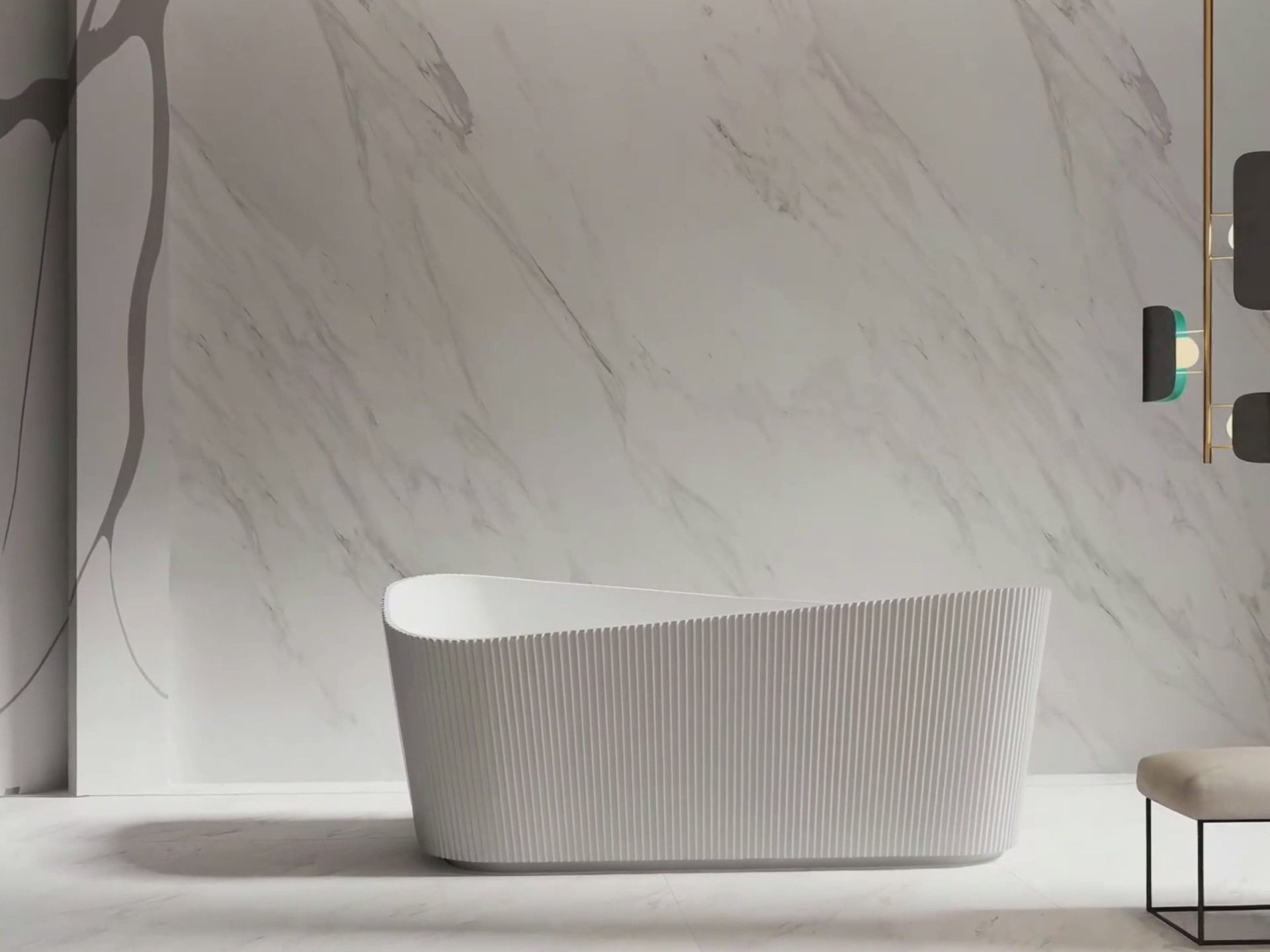 MonBlari TW-7191 Freestanding Bath | Modern Irregular Acrylic Bathtub